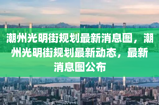 潮州光明街规划最新消息图，潮州光明街规划最新动态，最新消息图公布中山市多米克自动化设备有限公司