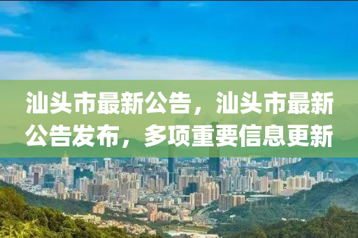 汕头市最新公告，汕头市最新公告发布，多项重要信息更新中山市多米克自动化设备有限公司
