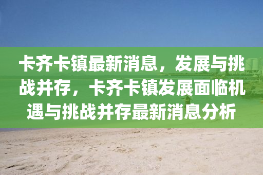 卡齐卡镇最新消息，发展与挑战并存，卡齐卡镇发展面临机遇与挑战并存最新消息分析中山市多米克自动化设备有限公司