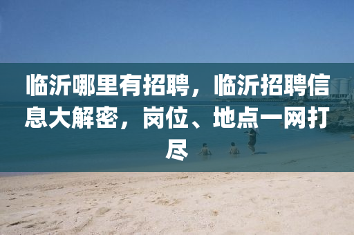 临沂哪里有招聘，临沂招聘信息大解密，岗位、地点一网打尽中山市多米克自动化设备有限公司