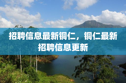 招聘信息最新铜仁，铜仁最新招聘信息更新中山市多米克自动化设备有限公司