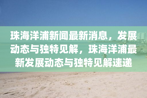 珠海洋浦新闻最新消息，发展动态与独特见解，珠海洋浦最新发展动态与独特见解速递中山市多米克自动化设备有限公司