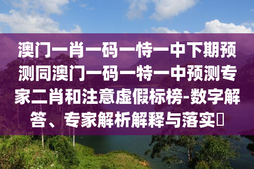 澳门一肖中山市多米克自动化设备有限公司一码一恃一中下期预测同澳门一码一特一中预测专家二肖和注意虚假标榜-数字解答、专家解析解释与落实​