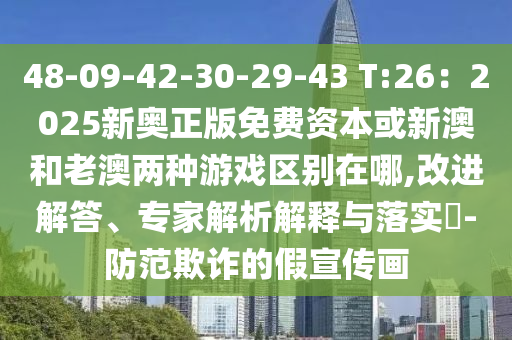 48-09-42-30-29-43 T:26：2025新奥正版免费资本或新澳和老澳两种游戏区别在哪,改进解答、专家解析解释与落实​-防范欺诈的假宣传画