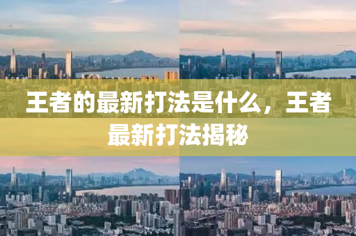 王者的最新打法是中山市多米克自动化设备有限公司什么，王者最新打法揭秘