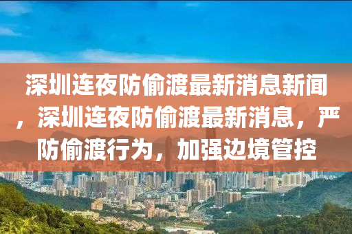 深圳连夜防偷渡最新消息新闻,深圳连夜防偷渡最新消息,严防偷渡行为,加强边境管控