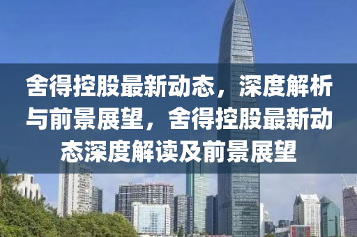 舍得控股最新动态，深度解析与前景展望，舍得控股最新动态深度解读及前景展望中山市多米克自动化设备有限公司